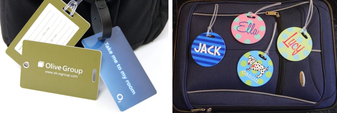 Glossy Luggage Name Tag / Custom Printed Luggage Tags With Transparent Loop