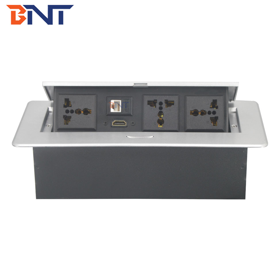 multimedia conceal style desktop pop up power socket
