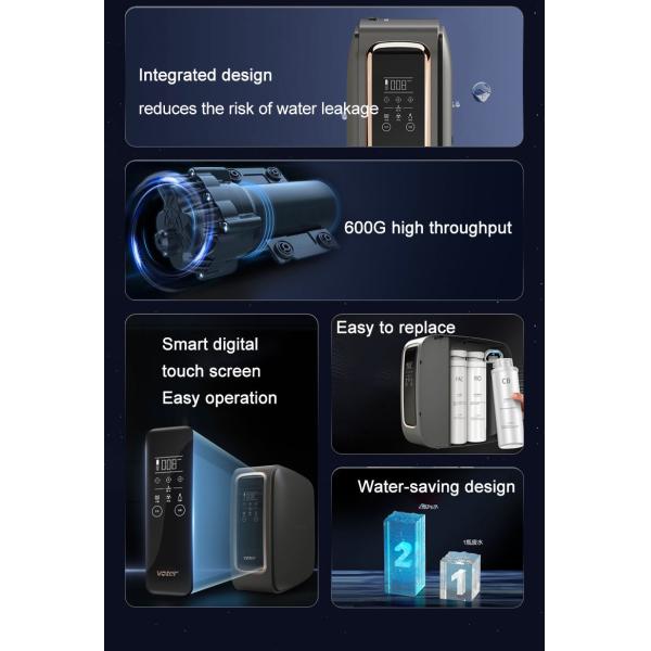 800GPD Integrated Reverse Osmosis Water Filter with 1-Year Warranty for Home and Commercial Use