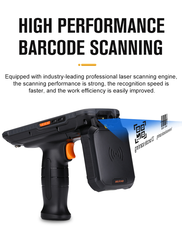 Android 11 Barcode Scanner 1D 2D PDA Handheld Terminal Long Range UHF Rfid Reader