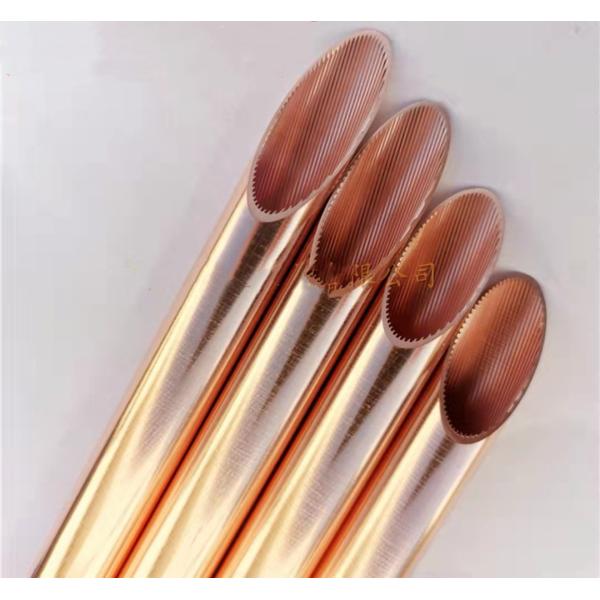 Inner Grooved LWC Red Copper Tube Pipe For Air Conditioning