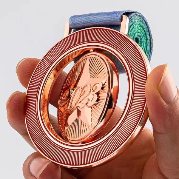 Quality 3 Inch Custom Medals Die Cast Custom Engraved Medals Rose Gold Custom Enamel for sale