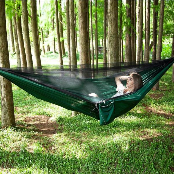 Automatic Opening Portable Camping Hammock , Nylon Double Person Camping Hammock