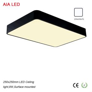 China Black 250x250mm 8W white high quality surface mounted LED Ceiling light for office lights on sale