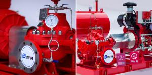 China Red High Pressure Fire Fighting Pumps / Hospitals Diesel Fire Pump Package on sale