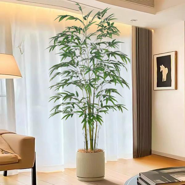 Wholesale Artificial Bamboo Plant Tree With Plastic Pot For Decor, Apartment Or Office– Realistic Fake Indoor Plants For Living Room, Bedroom,