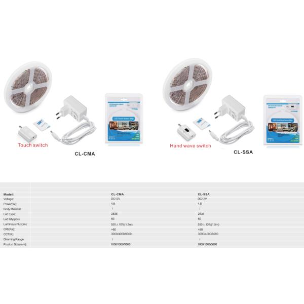 4100K Battery Motion Sensor LED Strip For Kitchen Under Cabinet