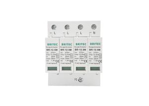 China Pluggable Class 1 + 2 (B + C) Lightning Arrester Surge Protector SPD 10/350 12.5kA 4P on sale