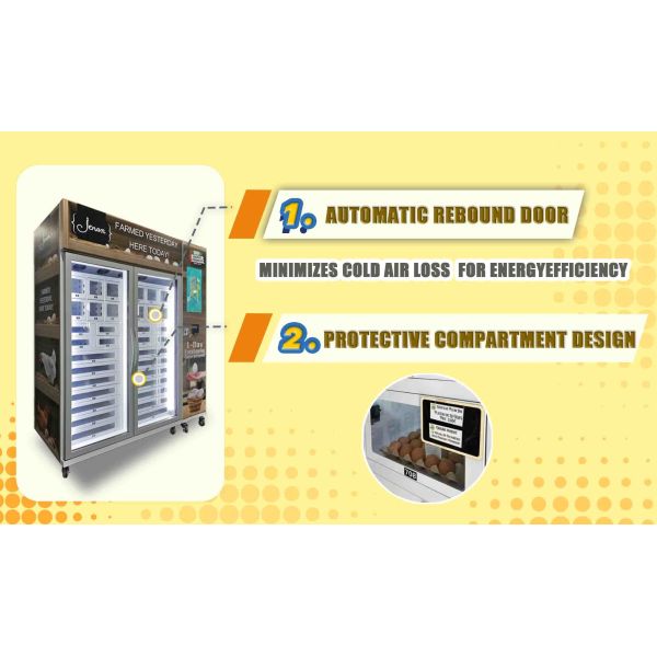WEIMI Fresh Egg Vending Machine Refrigerated Locker System, 21.5-Inch Touch Screen, and Smart Payment Options