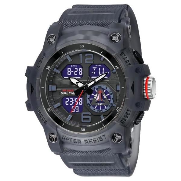Quality Multi Functional Plastic Quartz Watch 3ATM Quartz Movement Lcd Mens for sale
