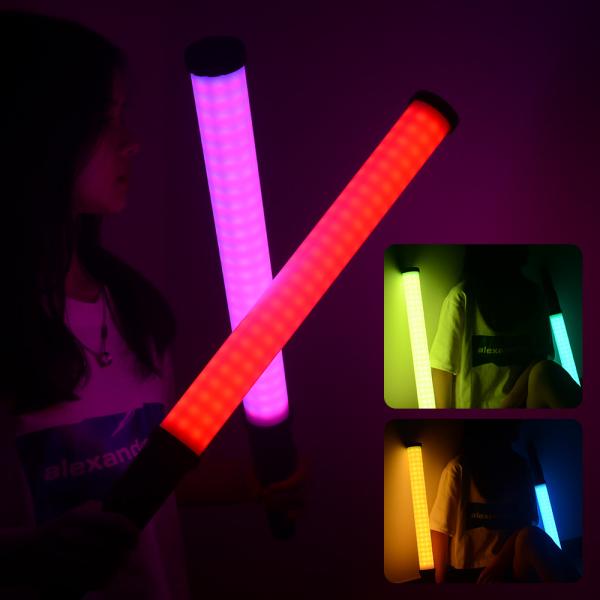 Full Color 360 Degree RGB LED Tube Light 24w Battery Powered Video Lights With