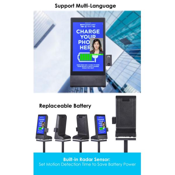 8 Inch Table Top Digital Signage Advertising Player, Restaurant Table Stand Menu Power Bank