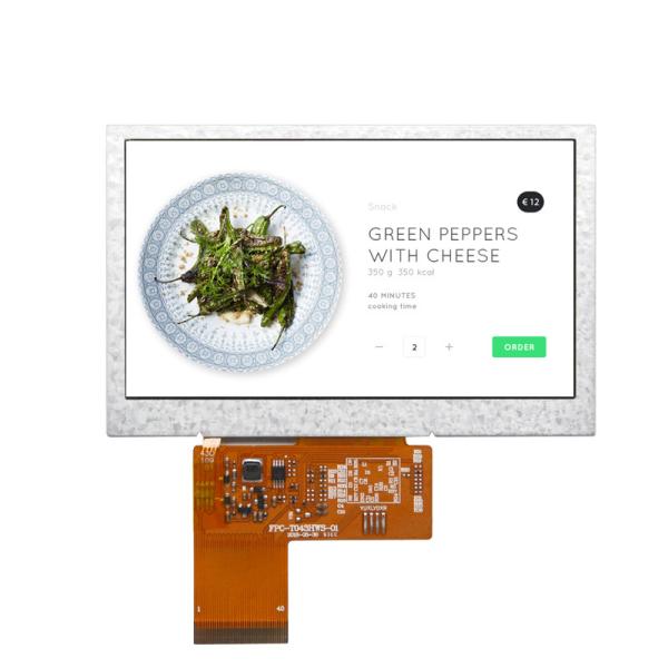 4.3 Inch LCD TFT Display, 800X480, 24bit RGB/40PIN Interface , Free View Angle