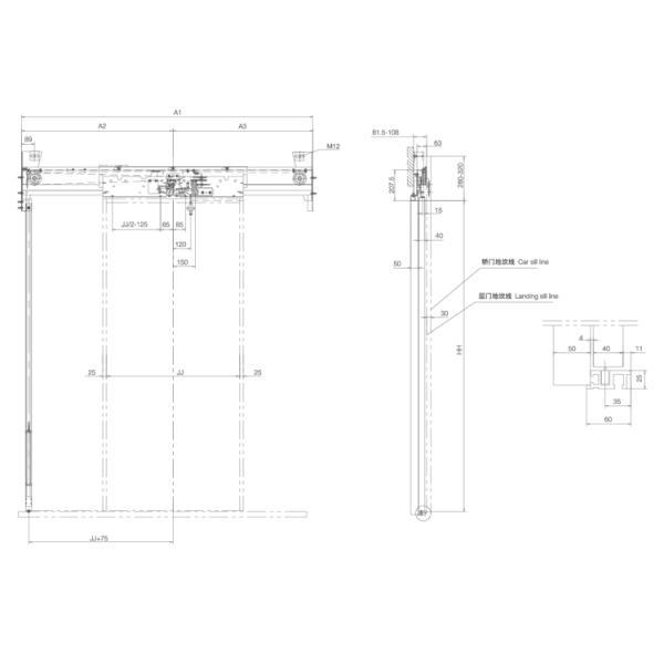 700mm Center Opening Door Operator Device For Passenger Lift Elevator Device