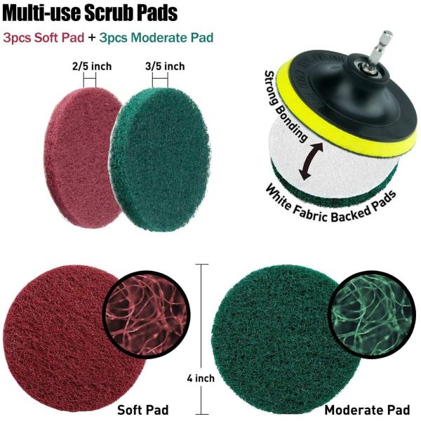 12PCS Multi Purpose Drill Brush Kit 1.28 Pounds Attachment Various Bristles