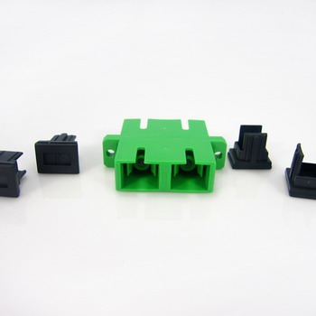 Green Duplex Apc SC Fiber Optic Adapter Single Mode For FTTH FTTB FTTX Network