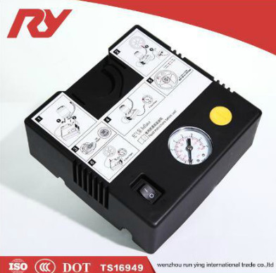 Powerful Motor Car Tire Inflator Air Compressor , 12V Tyre Inflator 120W 10A Pump