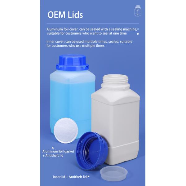 Corrosion Resistant UMETASS 1000ML Square Plastic Bottles for Ink Cream Liquid Storage