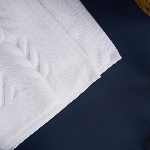 100% Cotton Hotel Bath Mat Jacquard Logo Compressed Disposable Quick Dry