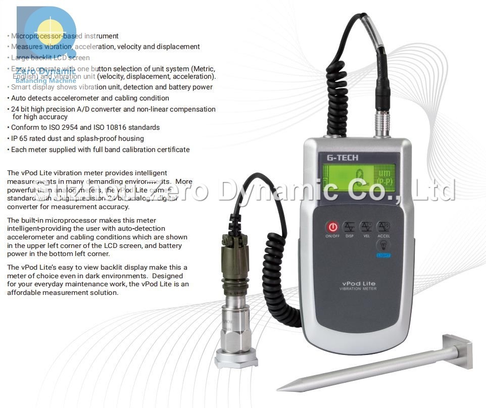 Portable Vibrometer vPod and vPod II Portable Vibration Analyzer IP65 Protection