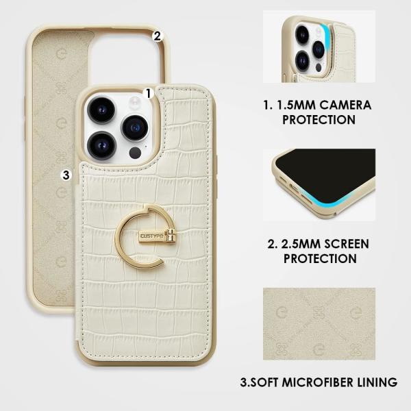 iPhone 13Pro Max 6.7 "-, wallet case with card holder, leather protective case with ring holder,