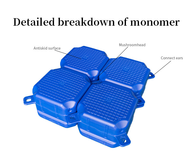Grey / Bule / Red Modular Floating Dock Cube HDPE Plastic And EPS Foam Material