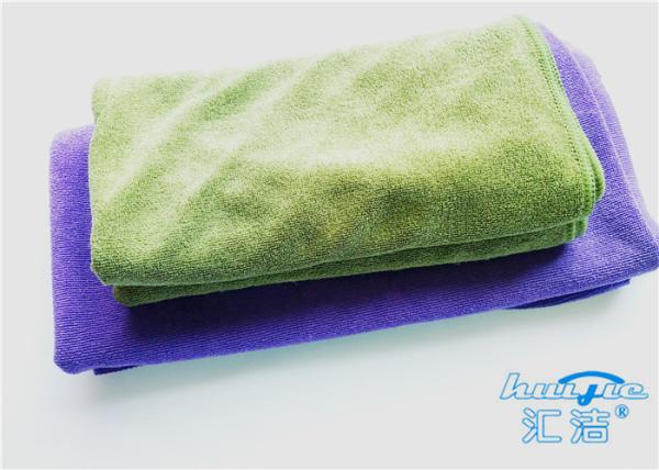 Quality Big Purple Weft-Knitted Resilient Microfiber Bath Towels For Home Use for sale
