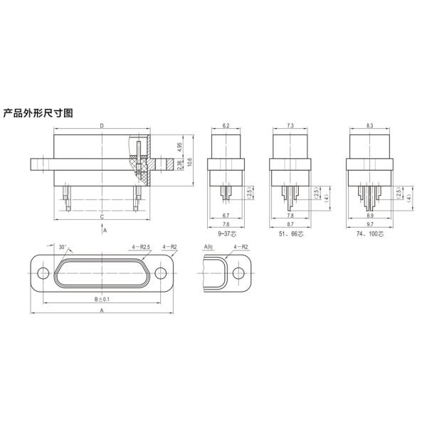J30J 31-Pin Female Micro Rectangular Connector – Soldered Wire Type