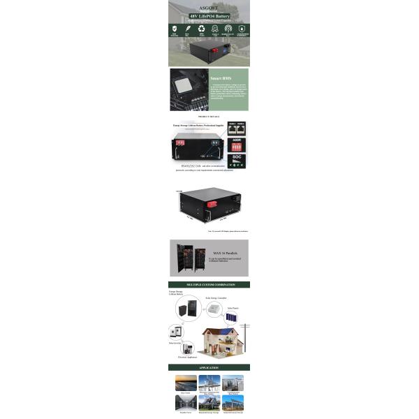 Solar Rechargeable 48v Battery Pack Lithium 48v 50ah Lifepo4 Battery Pack 10kw