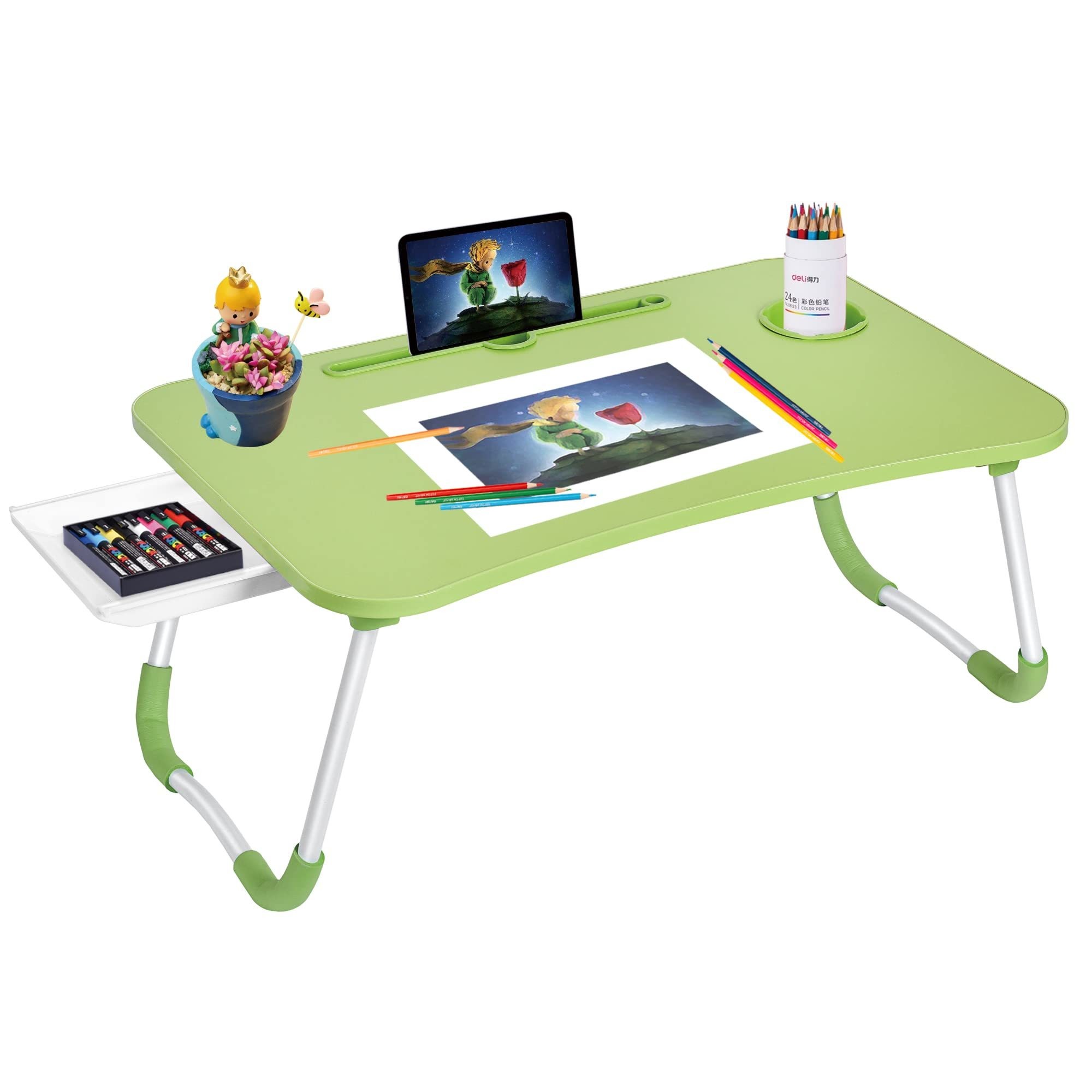 Buy cheap Foldable Lap Desk Bed Tray with Cup Holder and Product Dimensions 15.7&quot;D x 23.6&quot;W x 11&quot;H product