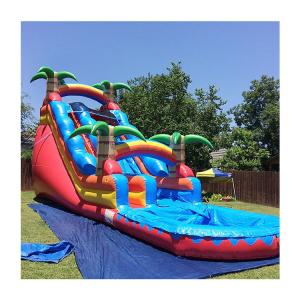 China Inflatable Giant Water Slides With Swimming Pool Big Tropical Inflatable Water Slide on sale