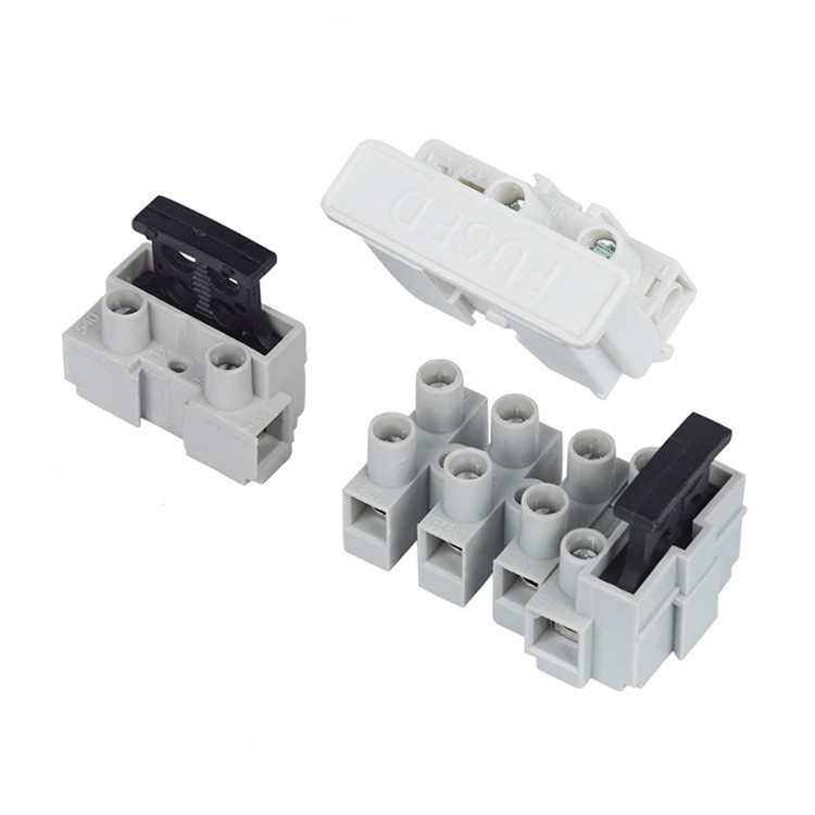 ROHS 1p 2p 3p 4p 5p 5*20mm PA66 Plastic Copper Fuse Block Holder Fuse House Terminal Block For 5x20 Pcb Terminal Block