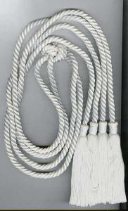 52 Inches two soft rayon honor cords tied-together with 4 inches tassels on both ends