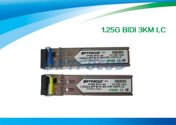 Quality Gigabit Ethernet SFP Optical Transceiver / Fiber Optic Transceiver 1.25G Bi-Di 3km LC Connector for sale