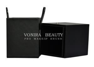 Customized High Quality Leather Makeup Brush Holder Case Cosmetic Cylinder