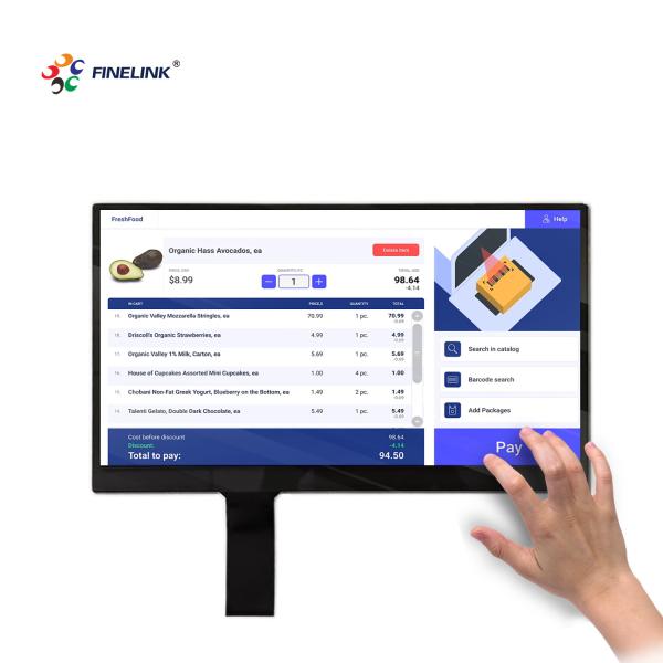EETI/ILIEK/SIS drive IC 15.6 inch capacitive lcd touch screen panel for