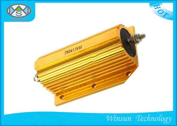 Quality 250W Wire Wound Power Resistor 0.01ohm - 68K Ohm Gold With Aluminum Housed​ Coiling for sale