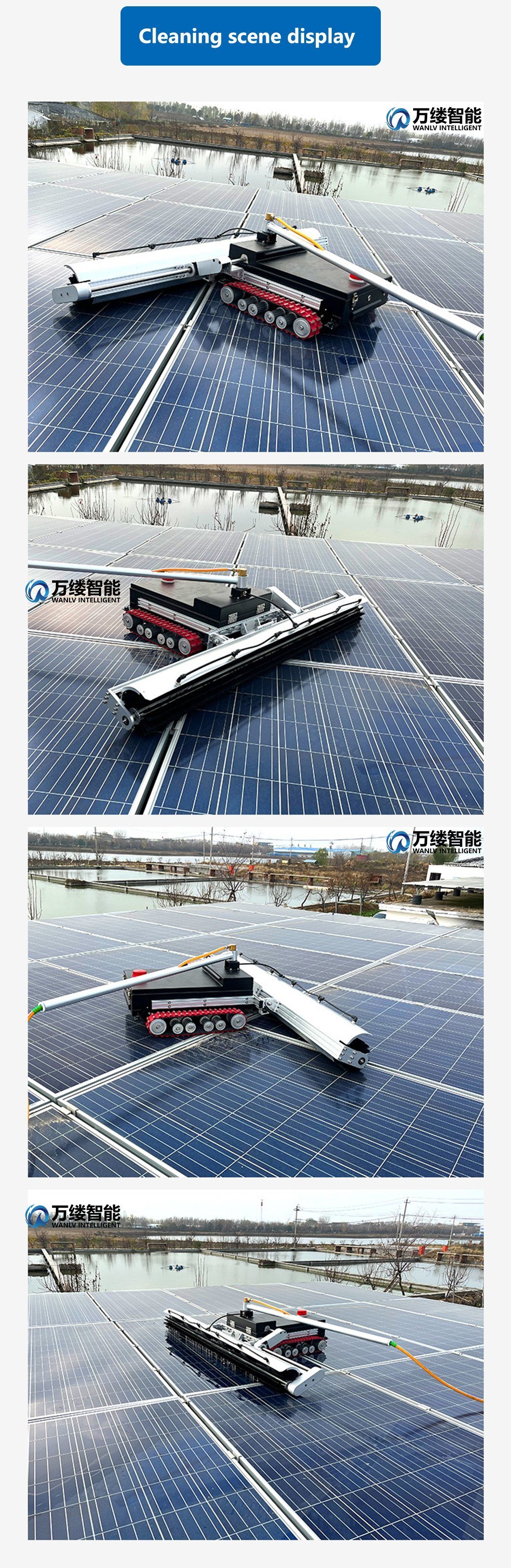Hot Sales Intelligent Washing or Dry Cleaning Brush for Solar Panel Cleaning with 1.1 Meter Width Head