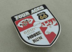 China Copper Promotional Hard Enamel Pin Die Stamped Rush Pin Nickel Plated Trade Pin on sale