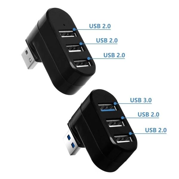 Quality ABS USB Splitter 3 Port Hub 3.0 Adapter Rotate High Speed U Disk Reader 26g for sale