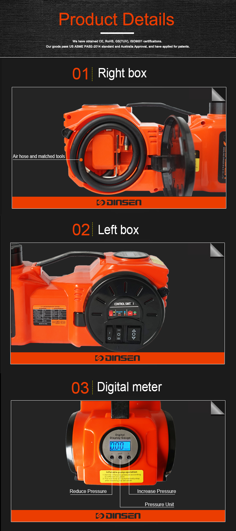 Multifunction Electric Hydraulic Jack Kit , Lithium Battery Tool Set 150PSI Max