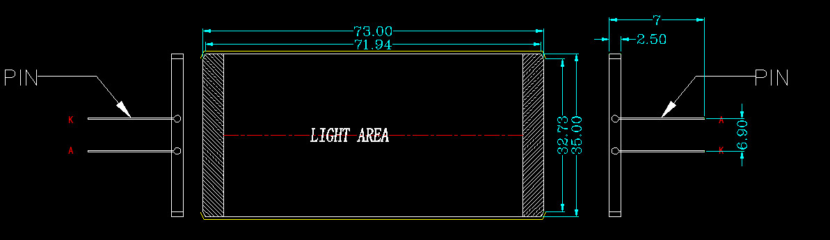 PIN Connector Vehicle Controller TN 7 Segment Lcd Display Customized