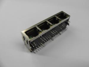 1x4 Right Angle Tab Down Shield RJ45 Connectors Quad Ports Ethernet Switch Sockets