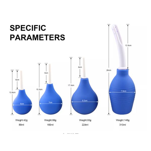Pear shaped enema cleaning and flushing adult manual extrusion enema device is safe and hygienic