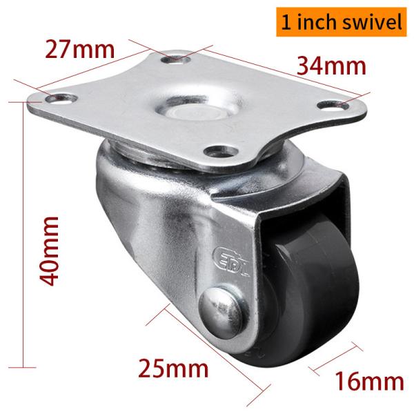 Quality PP Core 1 Inch Rigid Caster Wheels For Furniture Legs 201P-72 for sale
