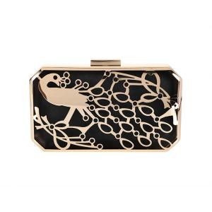 Buy cheap Custom 19*11cm Octagon Hollow Out Clutch Frame With Peacock Pattern product