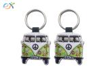 Twill Background Embroidered Keychain Irregular Shape With Laser Cut
