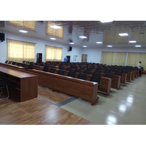 Golden Teak Color Office Training Tables Melamine Laminated Free Combination