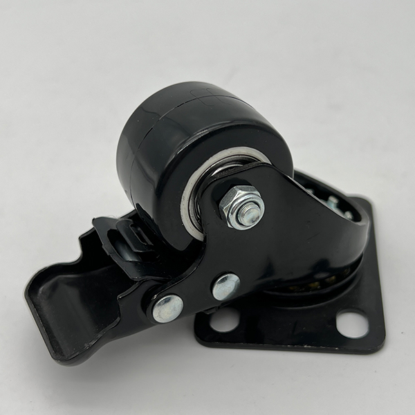 50mm Black Lockable Polyurethane Swivel Caster Wheels For Industry