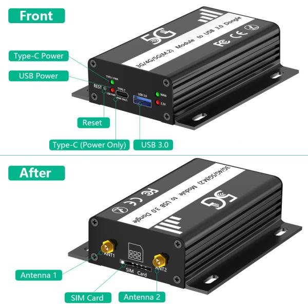 NGFF M.2 To USB 3.0 Adapter Dual NANO SIM Card Slot For 3G 4G 5G Module Speed